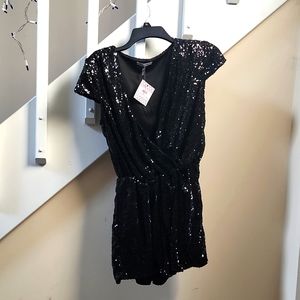 Black sequined romper